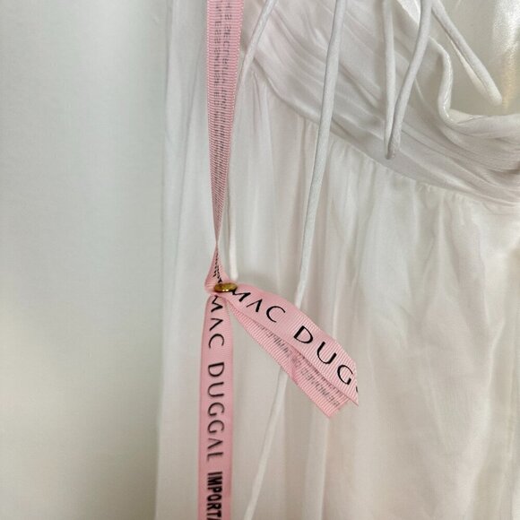MAC DUGGAL Rosette Chiffon Cutout Empire Waist Gown in White Size US 8 - Picture 10 of 12